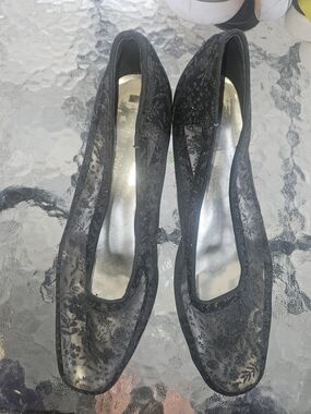 Vintage - Jacques Levine Black Lace Ballet Flats - Women's Dress Flats